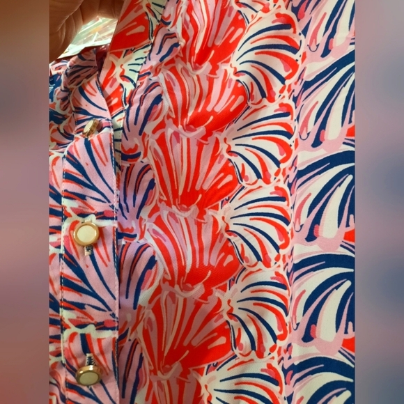 NWT Simply Southern Red and Blue Floral Blouse SMALL - Picture 7 of 13